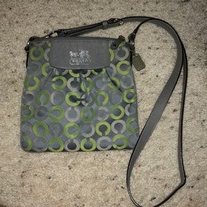 Green & Silver Coach Purse